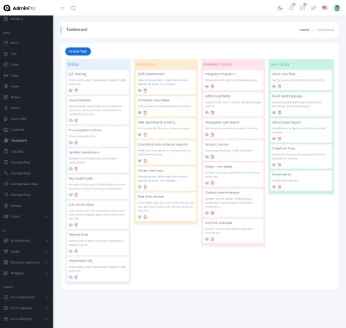 bootstrap admin template for crm