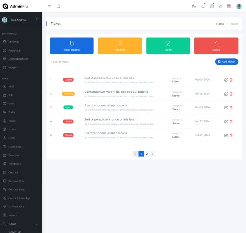 bootstrap admin template for crm